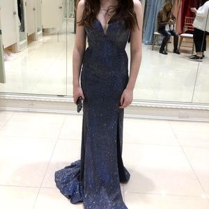 Silver Blue Evening Gown Size 0 NWT